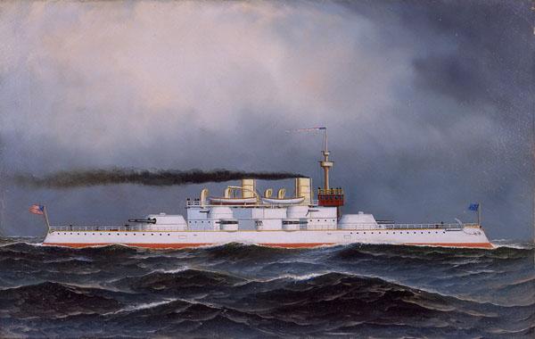 Antonio Jacobsen USS Massachusetts Germany oil painting art